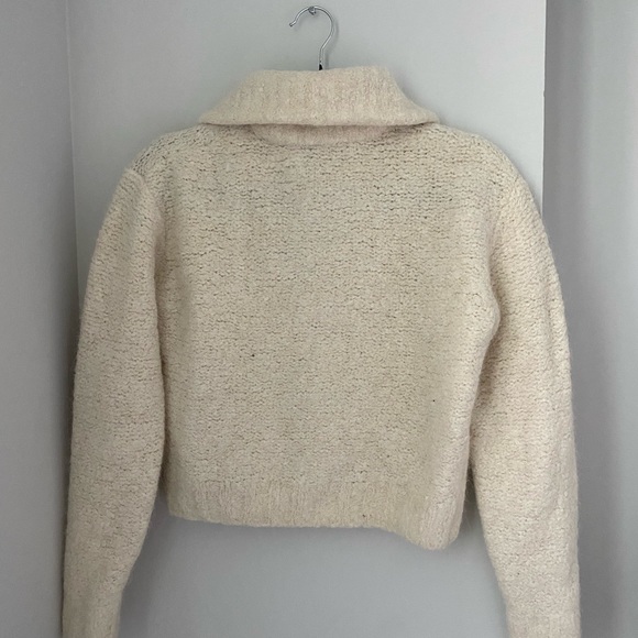 WILDRED FREE CREAM KNIT SWEATER, Quater Zip. Short. XS - Picture 2 of 3